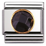 Nomination Classic Gold Round Black CZ Charm SALE