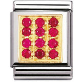 Nomination Big Size Gold CZ Red Pavé Set Charm SALE