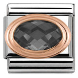 Nomination Classic Rose Gold Oval Black CZ Charm SALE