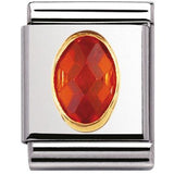 Nomination Big Size Gold Oval Orange CZ Charm SALE