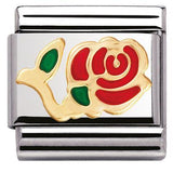 Nomination Classic Gold Enamel Red Rose Charm