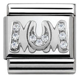 Nomination Classic Silver CZ White Pavé MUM Charm