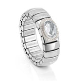 Nomination Extension White CZ Twist Ring, Stainless Steel Sterling Silver