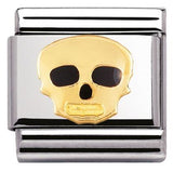 Nomination Classic Gold Enamel Halloween Skull Charm
