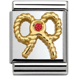 Nomination Big Size Gold CZ Red Bow Charm SALE