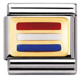 Nomination Classic Gold Enamel The Netherlands Holland Flag Charm