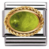 Nomination Classic Gold Twist Precious Stone Oval Peridot Charm