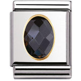 Nomination Big Size Gold Oval Black CZ Charm SALE