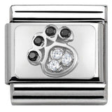 Nomination Classic Silver CZ Pawprint Charm