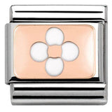 Nomination Classic Rose Gold Enamel White Flower Charm SALE