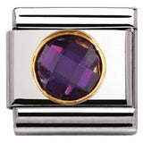 Nomination Classic Gold Round Purple CZ Charm SALE