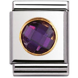 Nomination Big Size Gold Round Purple CZ Charm SALE