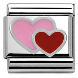 Nomination Classic Silver Enamel Double Heart Charm
