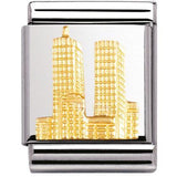 Nomination Big Size Gold Twin Towers Memorial Charm SALE