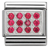 Nomination Classic Silver CZ Red Pavé Set Charm SALE