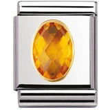 Nomination Big Size Gold Oval Yellow CZ Charm SALE