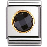 Nomination Big Size Gold Round Black CZ Charm SALE