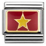 Nomination Classic Gold Enamel Vietnam Flag Charm