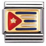 Nomination Classic Gold Enamel Cuba Flag Charm