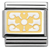 Nomination Classic Gold Enamel White Filigree Flower Charm SALE