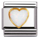 Nomination Classic Gold Precious Stone Heart Shape White Opal Charm