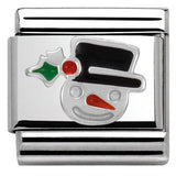 Nomination Classic Silver Enamel Christmas Snowman Charm
