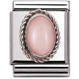Nomination Big Size Silver Twist Precious Stone Pink Opal Charm SALE