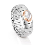 Nomination Extension White CZ Ring, Stainless Steel 9ct Rose Gold