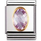 Nomination Big Size Gold Oval Lilac CZ Charm SALE