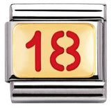 Nomination Classic Gold Enamel Number Eighteen Charm SALE
