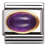 Nomination Classic Gold Precious Stone Oval Amethyst Charm