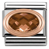 Nomination Classic Rose Gold Oval Brown CZ Charm SALE
