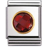 Nomination Big Size Gold Round Red CZ Charm SALE