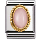 Nomination Big Size Gold Twist Precious Stone Pink Opal Charm SALE