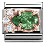 Nomination Classic Rose Gold CZ Couture Green Pear Shape Charm