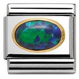 Nomination Classic Gold Precious Stone Oval Green Opal Charm