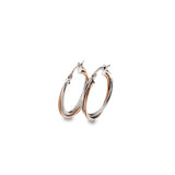 9ct White and Rose Gold Crossover Hoop Earrings 15mm