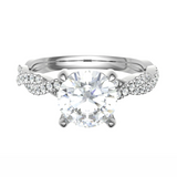 Platinum Diamond Solitaire Brilliant Cut Sparkle Twist Shoulder Ring 0.60ct