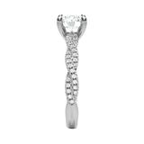 Platinum Diamond Solitaire Brilliant Cut Sparkle Twist Shoulder Ring 0.60ct