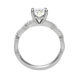 Platinum Diamond Solitaire Brilliant Cut Sparkle Twist Shoulder Ring 0.60ct