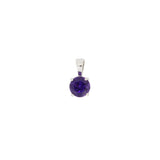 9ct White Gold Amethyst Round Claw Set Pendant