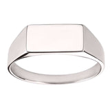 9ct White Gold Rectangle Top Signet Ring