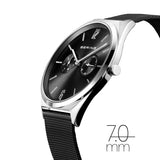 Bering Ultra Slim Black Watch & Bracelet Gift Set SALE