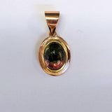 9ct Gold Watermelon Tourmaline Oval Pendant