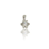 18ct White Gold Diamond Solitaire Brilliant Cut Six Claw Pendant 0.19ct