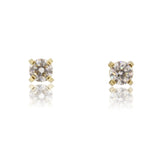 18ct Yellow Gold Diamond Solitaire Four Claw Stud Earrings 0.49ct