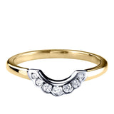 18ct Yellow and White Gold Diamond Scalloped U Shaped Wedding Ring