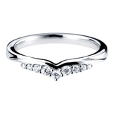 18ct White Gold Diamond Tiara Inspired Shaped Wedding Ring