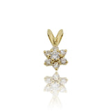 18ct Yellow Gold Diamond Flower Cluster Pendant 0.45ct