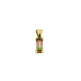 18ct Yellow Gold Watermelon Tourmaline Step Cut Pendant